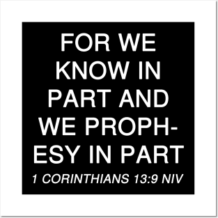 1 Corinthians 13:9 Bible Verse NIV Text Posters and Art